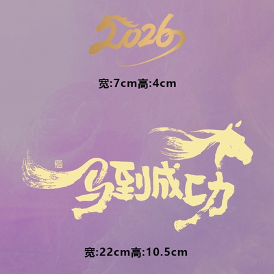潮牌马到成功涂鸦马2026图案烫画贴印花衣服图案贴热转印白墨烫画