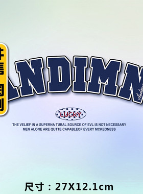 潮牌AND字母热转印烫画贴2022新款柯式烫画diy定制网红烫画t恤