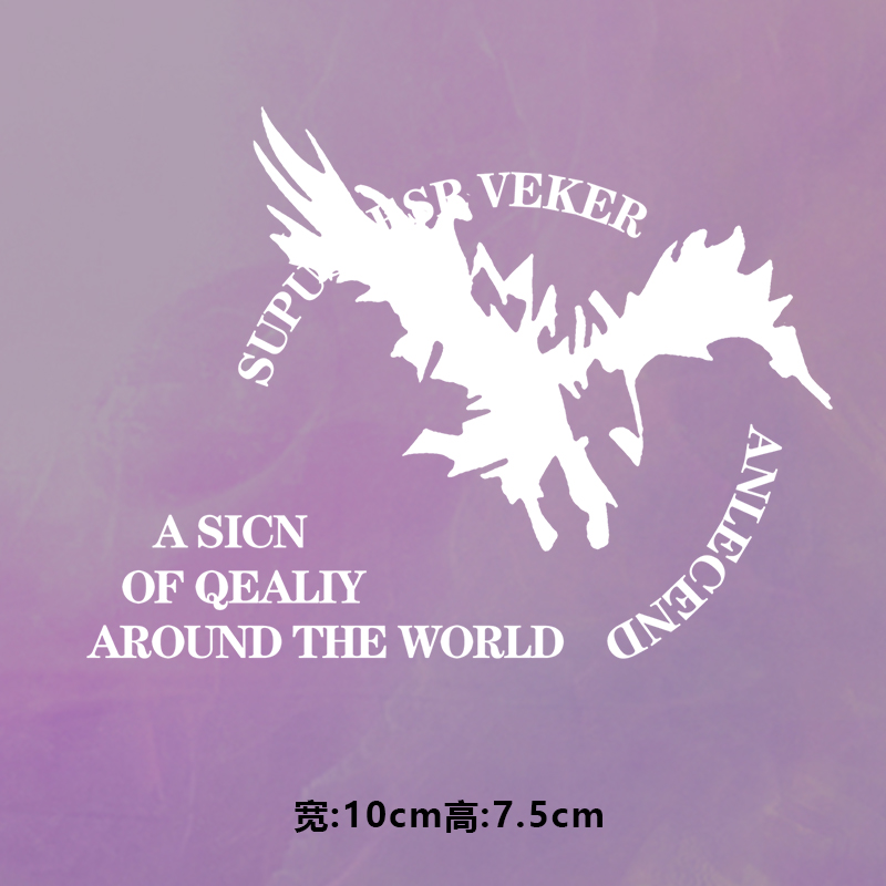 烫画图案新款时尚英文圈鹰标烫画贴印花衣服热转印白墨烫画布贴