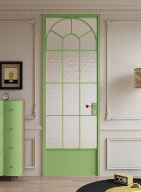 卫生间门法式复古浴室玻璃门钛镁铝合金洗手间厕所平开门2025新款