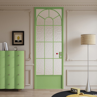 卫生间门法式 复古浴室玻璃门钛镁铝合金洗手间厕所平开门2025新款