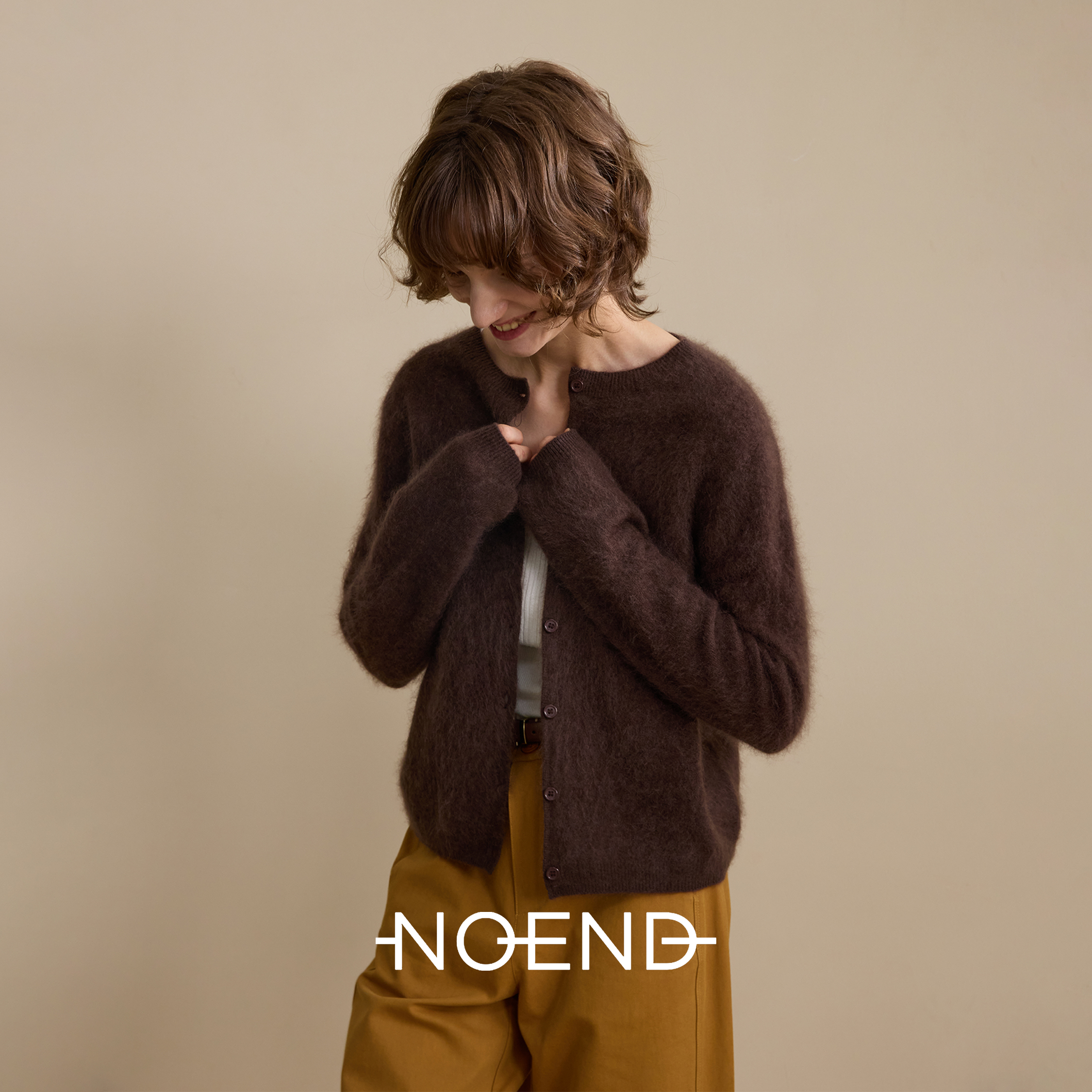 NOEND 25AW 【无龄感】绵羊毛山羊绒软糯亲肤针织圆领外套