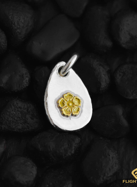 日本正品LaKey樱花点金吊牌吊坠男女日本手工银饰小配饰官方代理