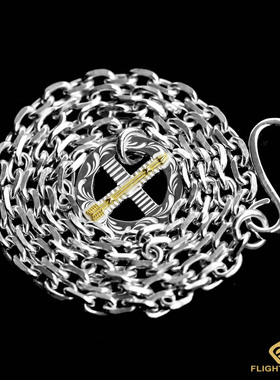 日本正品LaKey唐草金弓箭轮鹰勾项链银链男女日本手工银饰印第安