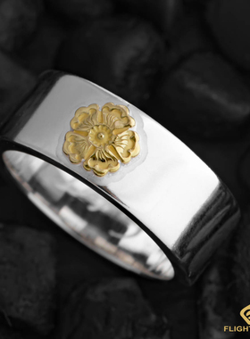 日本正品LaKey樱花点金平打戒指尾戒情侣对戒男女日本手工银饰925