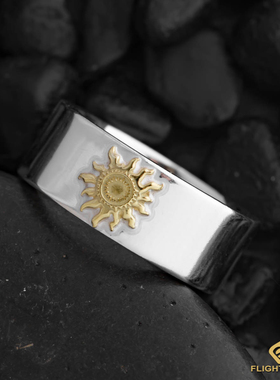 日本正品LaKey太阳点金平打戒指尾戒情侣对戒男女日本手工银饰925