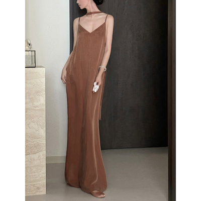 原创设计师吊带连衣裙秋日奏鸣曲