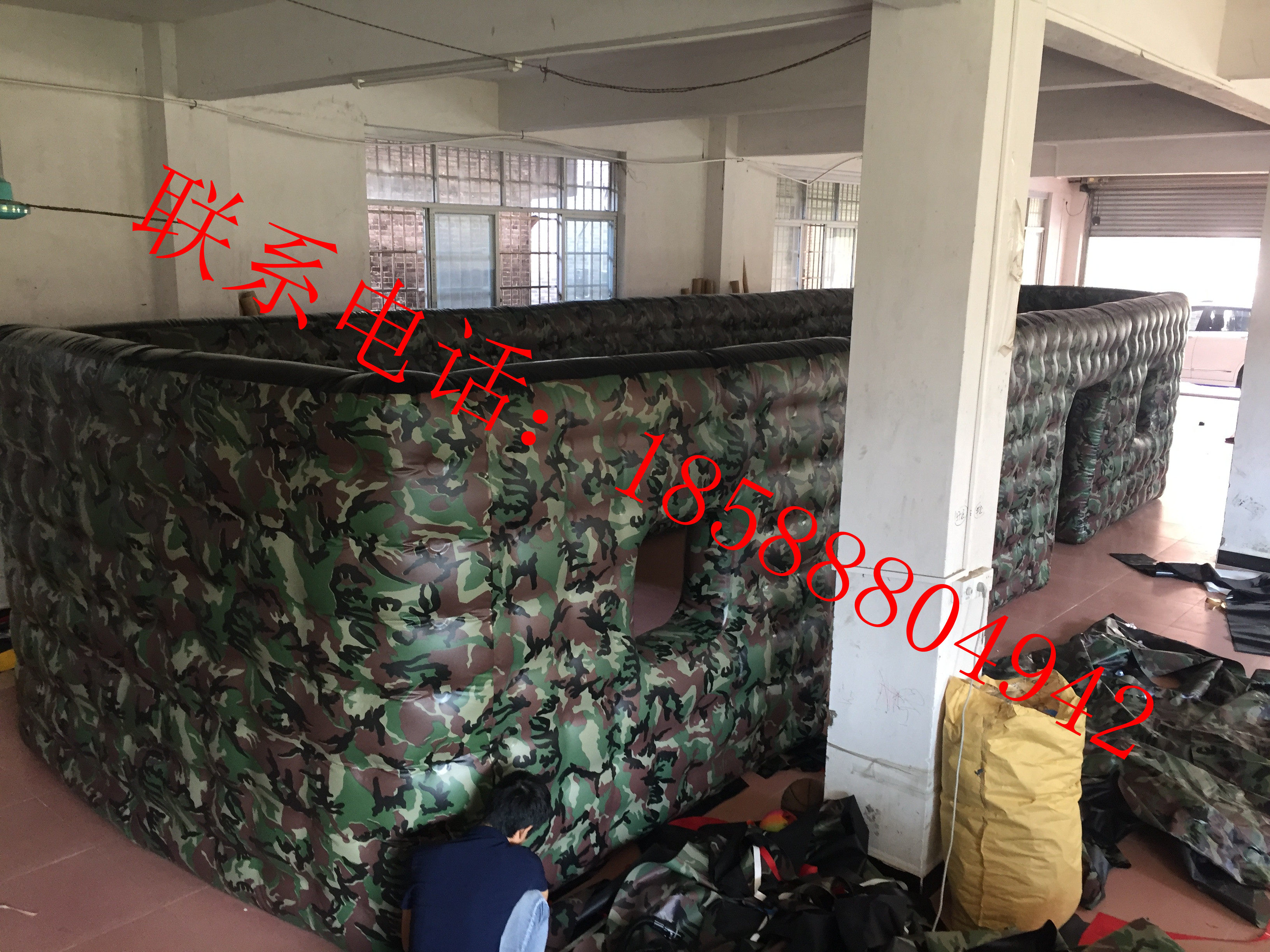 厂家直销真人cs掩体道具野战仿真装备充气堡垒墙壁方案定制