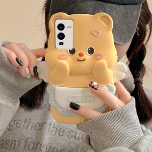 k12x a2m可爱女Findx8s 黄色翅膀小熊A1i卡通a3 OPPOReno14pro 6pro 7ultra OPPOA6PRO k11x