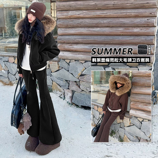 女童韩系穿搭冬装2025新款儿童洋气炸街卫衣套装女大童秋冬运动服