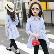 Áo sơ mi nữ 2019 quần áo trẻ em mới của trẻ em Hàn Quốc mùa xuân dài tay cotton mùa thu nữ thời trang áo sơ mi nữ - Áo sơ mi