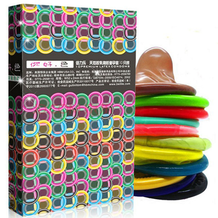 倍力乐彩色避孕套10只装超薄润滑安全套男女调情房事男性成人用品