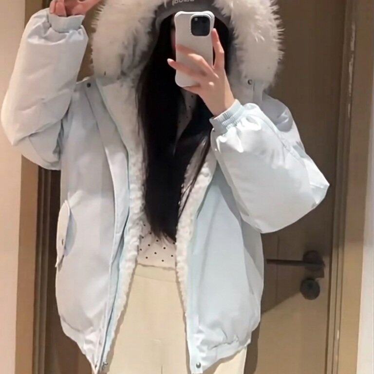 TGWALL浅梦加厚大毛领派克棉服保暖宽松冬季棉衣外套女