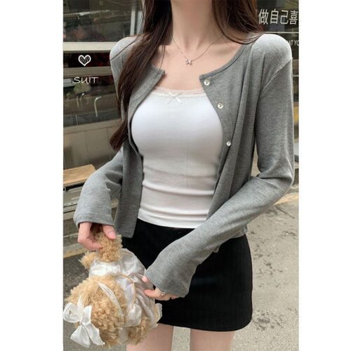 欲1随心裁克甜汇兴辣设计感1纯达长袖女260上衣小众