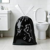 10升卫生间垃圾桶专用垃圾袋加厚不漏隐私黑色可降解卡通印花抽绳