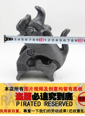 云南黑陶土陶剑川瓦猫白族民族工艺品庭院别墅大门房顶建筑装饰品