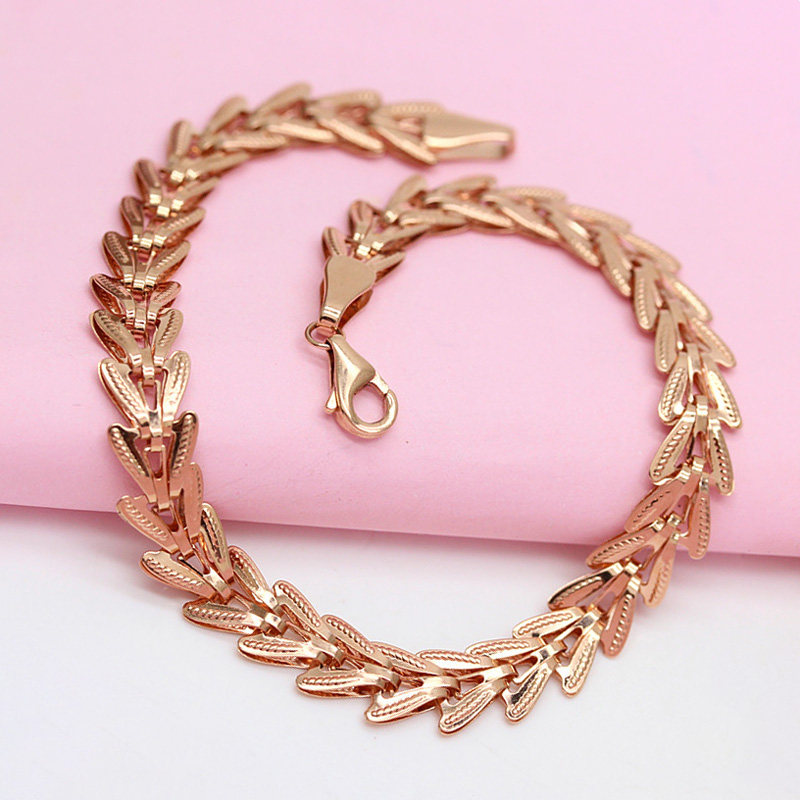 俄罗斯麦穗手链轻奢百搭时尚潮流气质个性镀玫瑰金精致女士高级感