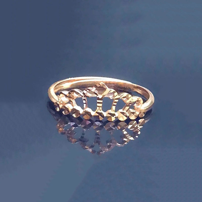 俄罗斯585紫金戒指女轻奢精致时尚简约设计感小众ins礼物气质百搭