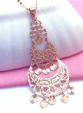 俄罗斯585紫金女士民族风流苏吊坠镀14K彩金时尚精美个性耳饰礼物