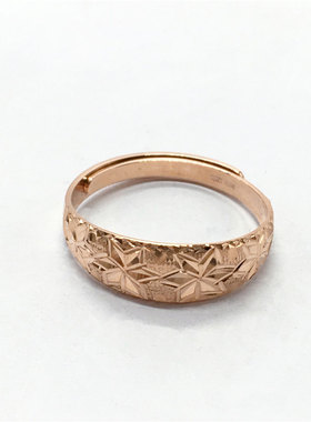 俄罗斯镀玫瑰金闪亮活口戒指指环时尚潮流轻奢个性女百搭