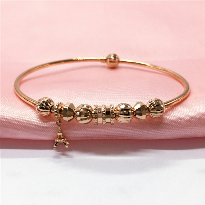 俄罗斯585紫金镀14k玫瑰金彩金时尚设计气质埃菲尔铁塔手镯女优雅,饰品/流行首饰/时尚饰品新,手镯,淘宝优惠券,粉丝福利购,淘宝优惠卷