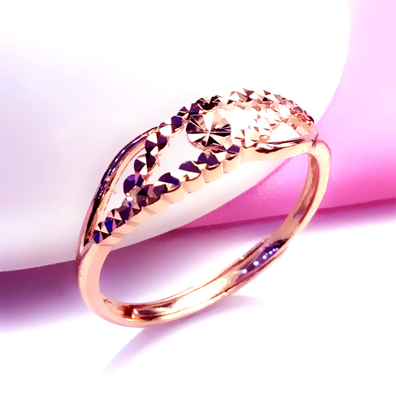 俄罗斯585紫金戒指女ins轻奢精致小众礼物时尚简约设计感气质个性