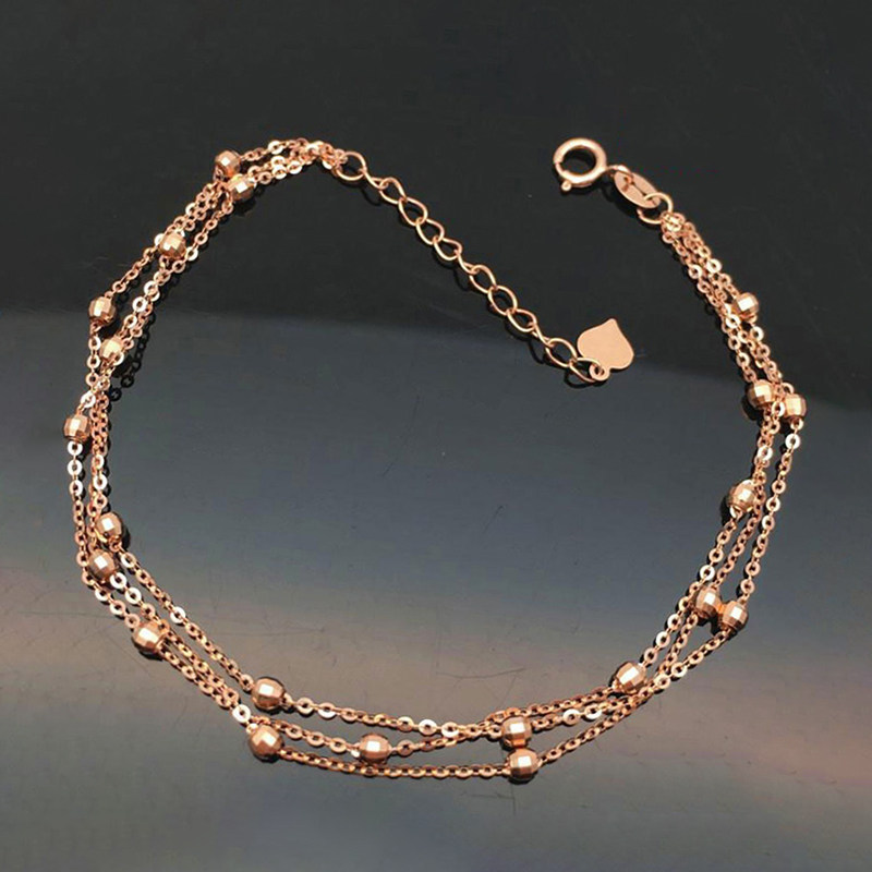俄罗斯镀玫瑰金o字链三层珠珠手链精美时尚女款ins饰品高级感礼物