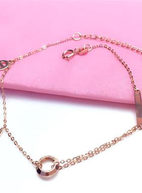 俄罗斯585紫金镀18K玫瑰金字母love手链韩版气质高级感手饰品女款