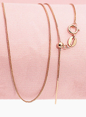 俄罗斯585紫金女肖邦链针织链百搭玫瑰金万能链饰品高端简约ins风