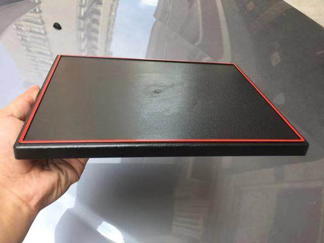 日式商务料理餐盒配套ABS材质 仿木纹印扇面花盖子外 外壳 包装盒