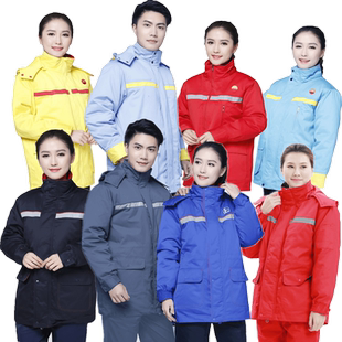 加油站工作服冬装中海石油石化防静电棉衣能源运输加气站棉服订制