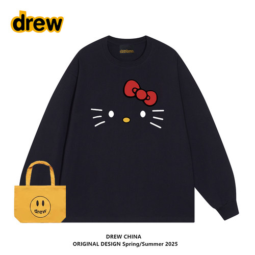 drew潮牌HelloKitty联名长袖T恤