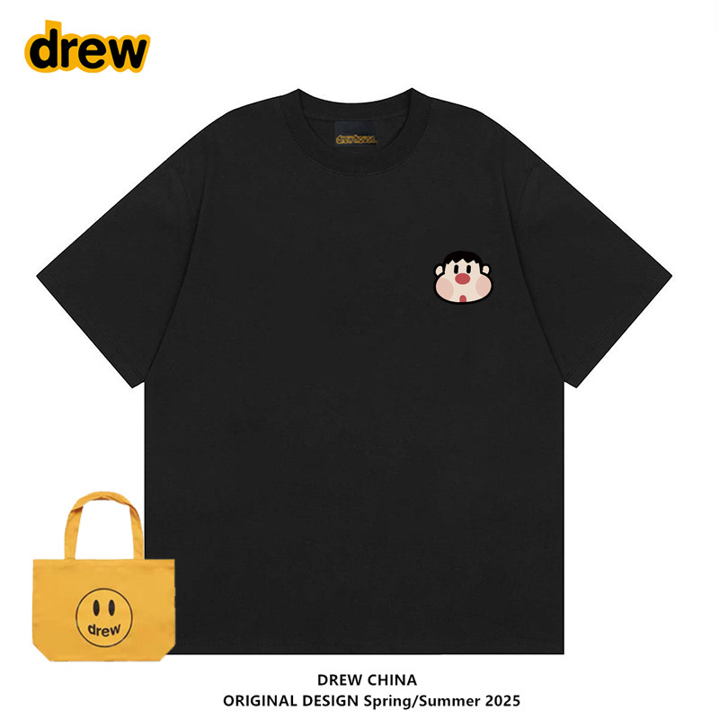 Drew潮牌胖虎头像卡通T恤