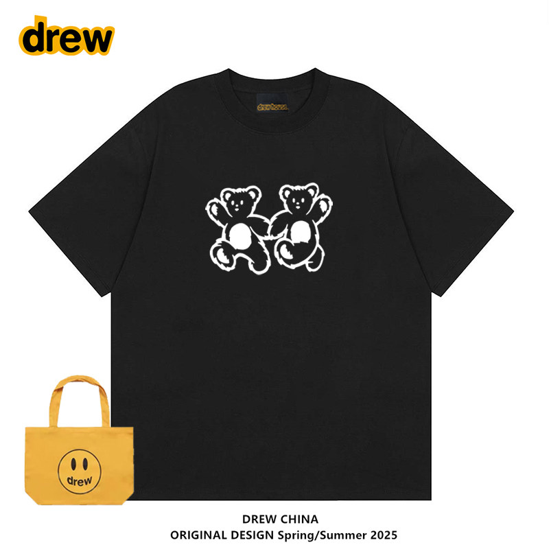 Drew黄景瑜明星同款小熊印花T恤