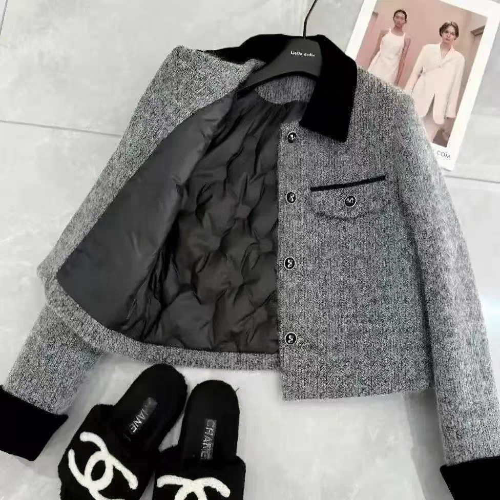 气质高级香风秋冬内里加厚时尚轻奢高级感小香风遮肉修身外套