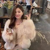 托斯卡纳仿狐狸毛皮草外套女短款 2025冬新款 年轻显瘦上衣毛毛大衣