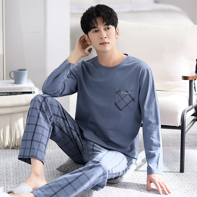 可外穿男士睡衣男款春秋季长袖大码纯棉2025新款春秋天男生家居服