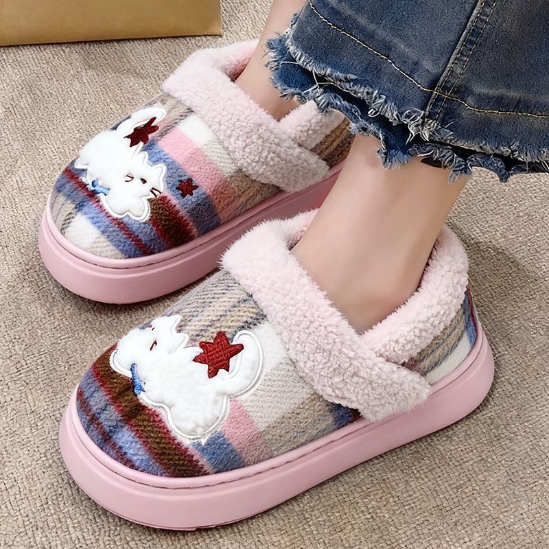 秋冬季新款居家加绒棉拖鞋