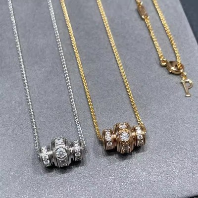 法国25新三圈钻石石瑞润项炼V镀金18K纯金锁骨炼轻奢华珠宝情人节