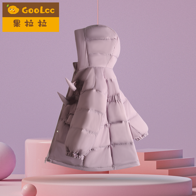 果拉拉女童羽绒服白鸭绒