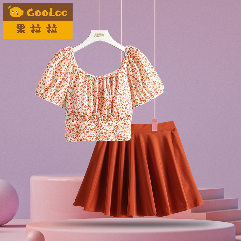 果拉拉女童夏季分体泳衣