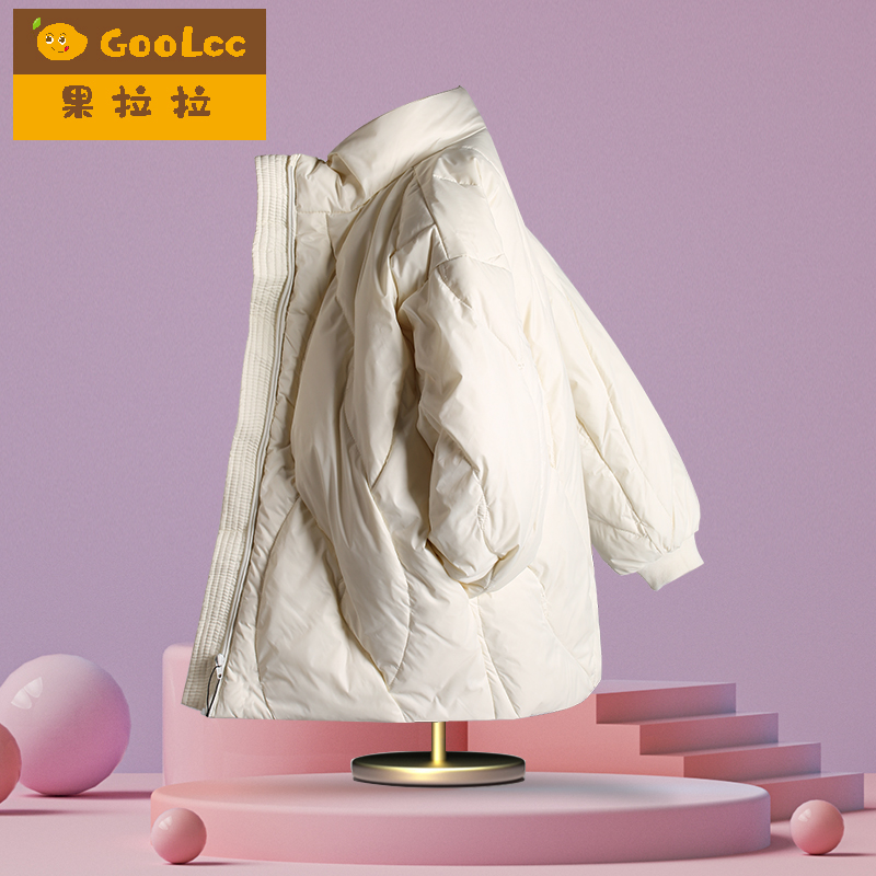 果拉拉女童秋冬加厚保暖羽绒服