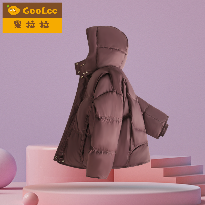 女童羽绒服龟背款加厚2024秋冬季
