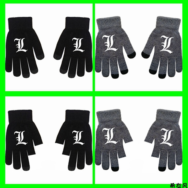 死亡笔记L夜神月弥海砂收藏三指五指动漫网游周边手套加厚触摸防