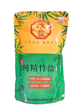 淮盐纯精竹盐未加碘家用食盐不加碘盐弱碱高温煅烧整箱批发