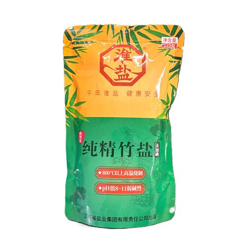 淮盐纯精竹盐未加碘家用食盐不加碘盐弱碱高温煅烧整箱批发