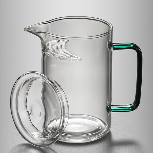 公道杯茶漏一体玻璃加厚耐热分茶器家用月牙泡茶杯过滤茶水分离杯