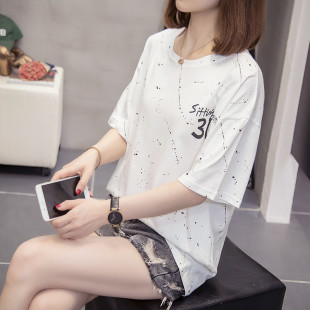 纯棉短袖 加大码 T恤女200斤洋气百搭胖mm遮肚子上衣女 新款 2026夏季