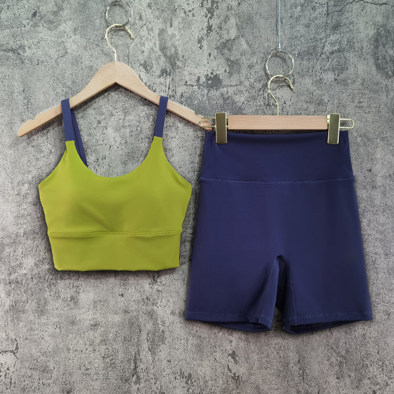 瑜伽服套装女夏季晨跑2021新款运动健身时尚薄款文胸跑步套装