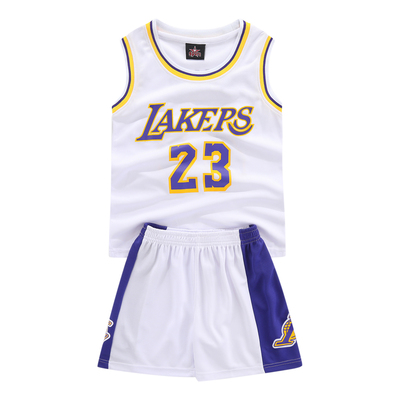 詹姆斯23号球衣儿童成人篮球服套装男女童速干训练服James jersey